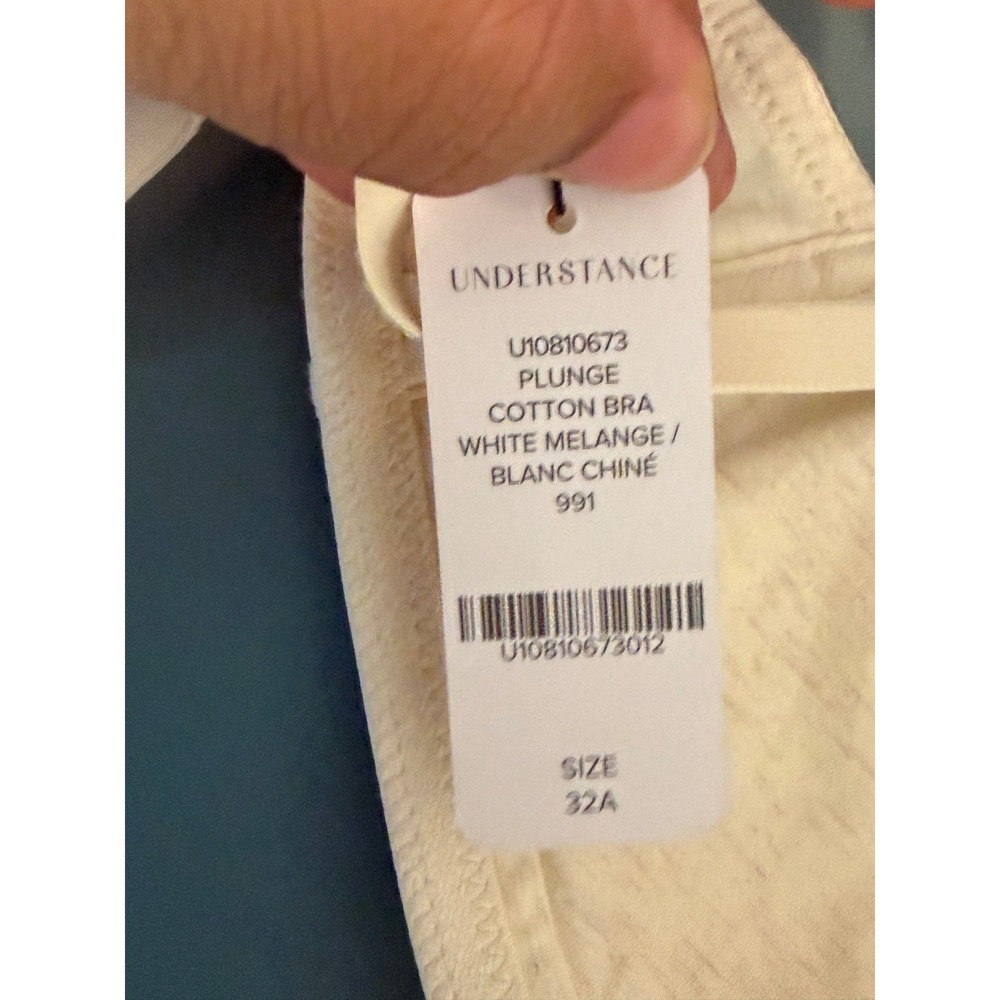Understance Plunge Cotton Bra White Melange 32A Wireless U10810673 - Picture 6 of 6